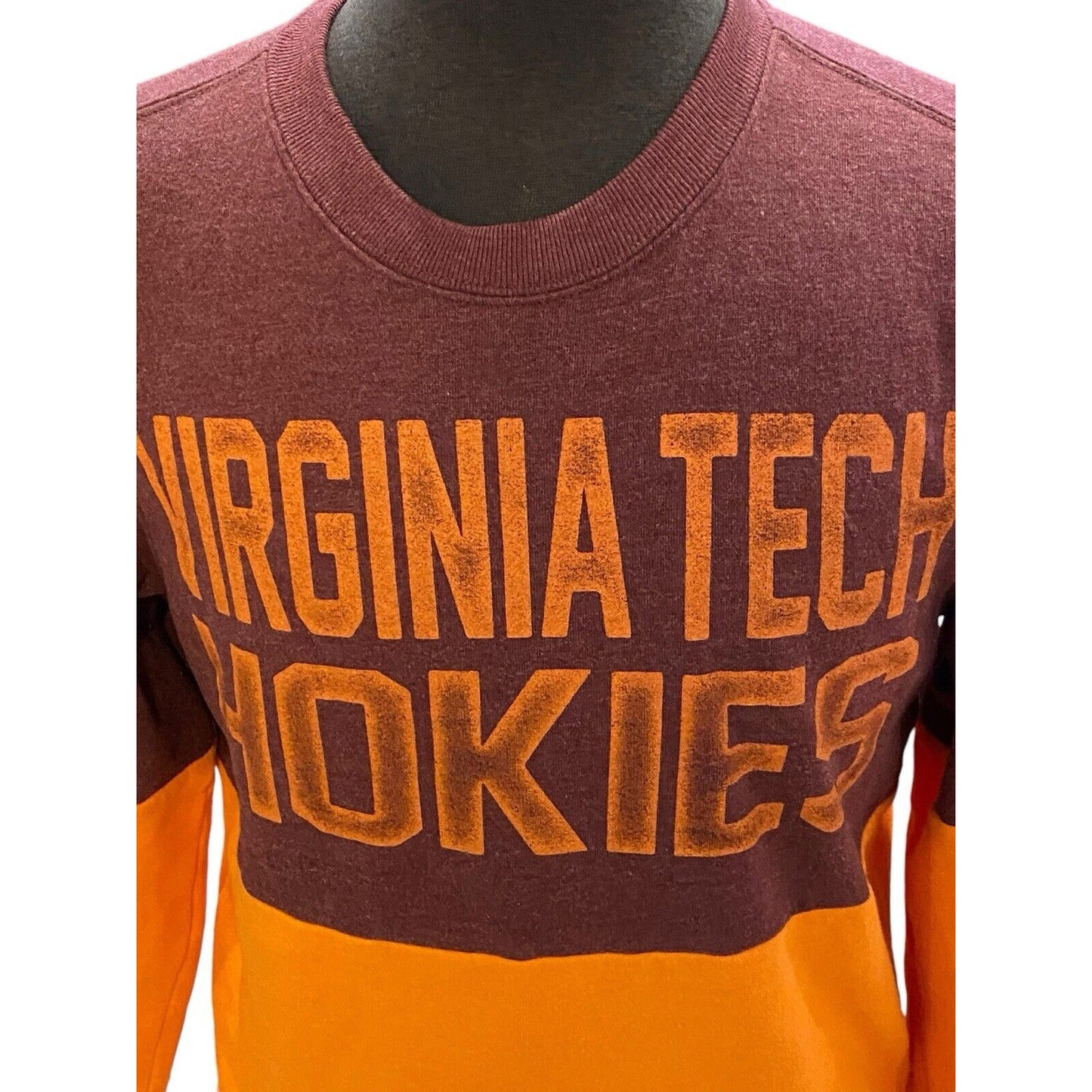 Size Small Virginia Tech Sweatshirt Mens Hokies Crewneck Distressed Vintage Look