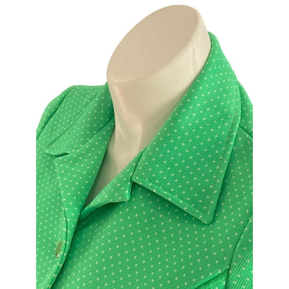 VTG Women’s Lorac Originals Green Polka Dot Shirt Dress USA Union 70’s