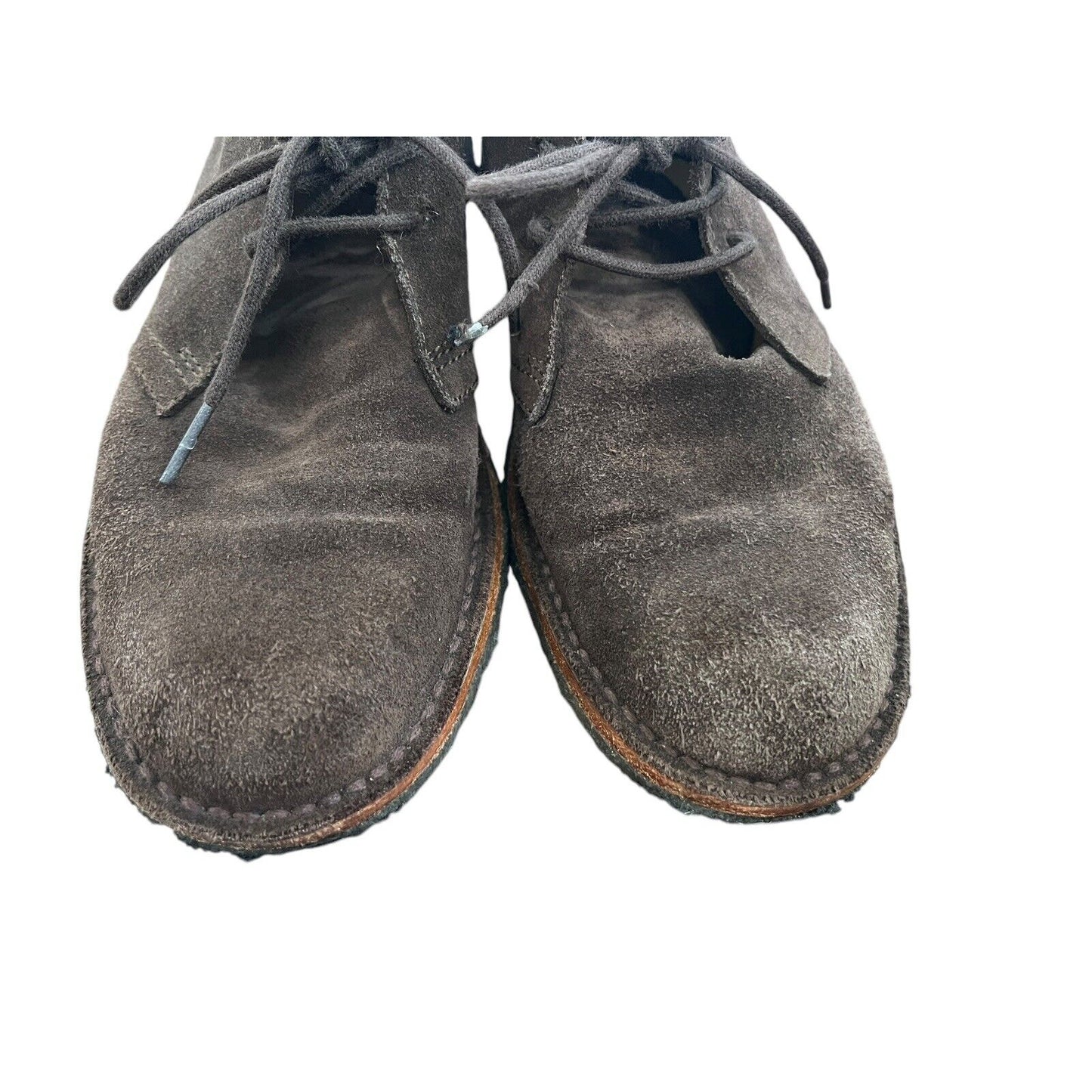 Size 9.5 Brooks Brothers Suede Brown Mens Lace Up Chukka Ankle Comfort Shoes