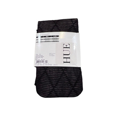 NWT HUE Birdseye Diamond Tights Size M/L Black - Control Top