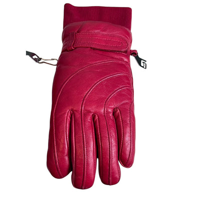 Vintage Kombi Red Leather Palm Ski Gloves Size Medium Glacier