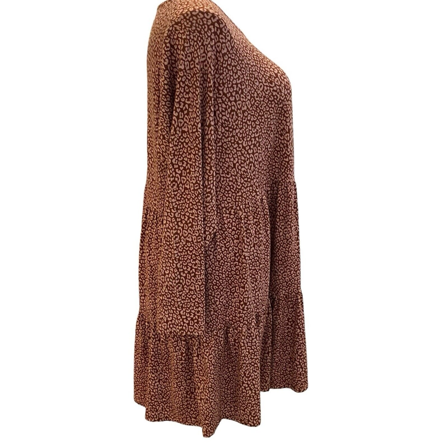 3X Love Fire Dress Women's Brown Pink Plus Midi Comfort