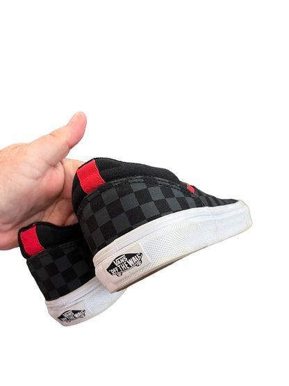 6 Youth Vans Black Gray Check Red Skate Shoes Sneakers