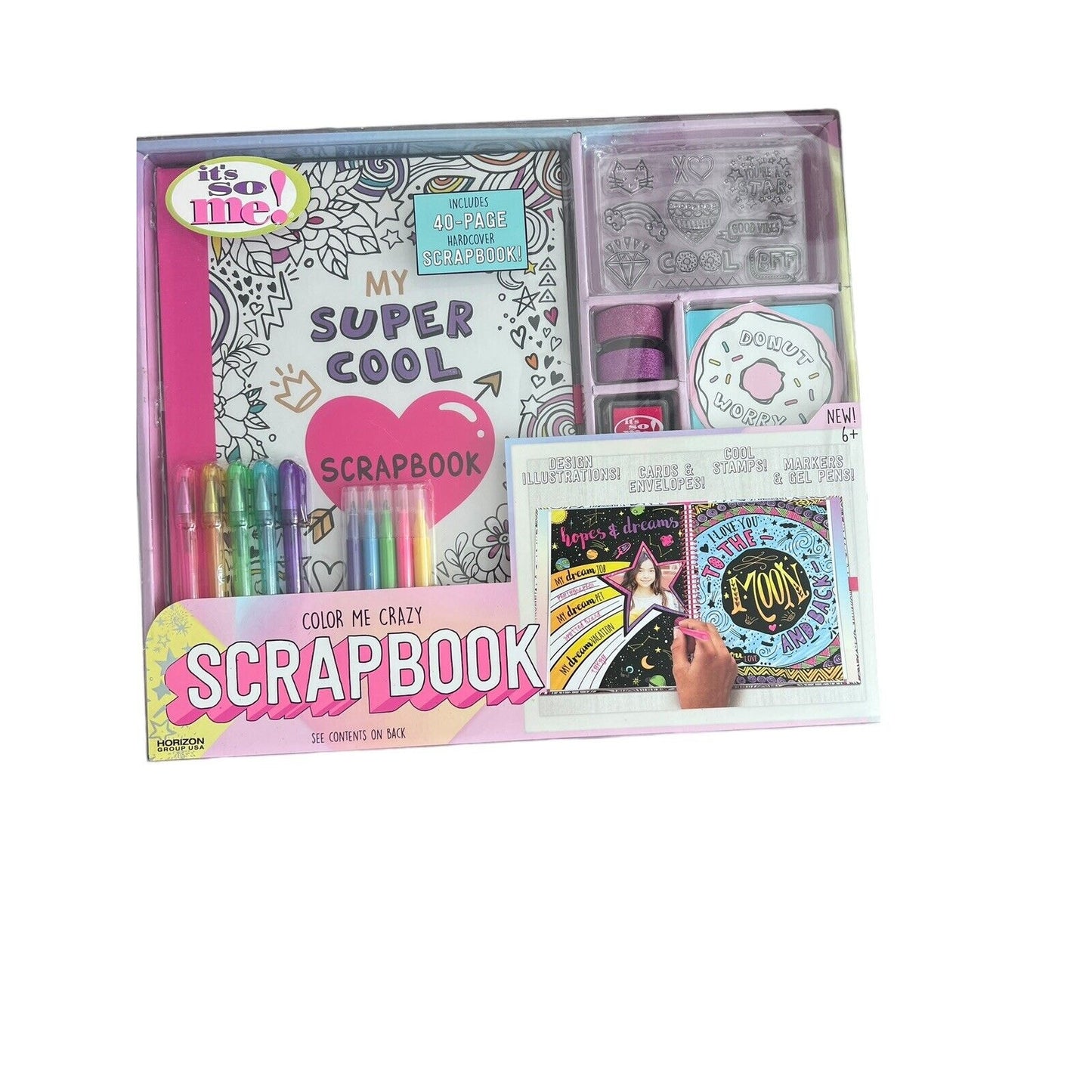 Color Me Crazy Scrapbook Box Kit with Hardcover Book New