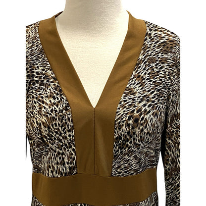 Rafael Women's Tunic Blouse Size Small Animal Print Cheetah Party Flattering