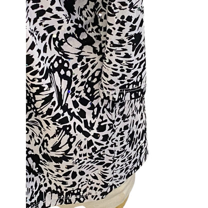 Emily Daniels Black White Cardigan Open Sparkles Size Small