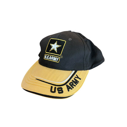 U.S. ARMY Hat Army Strong USA MADE Black Yellow Cap Adjustable