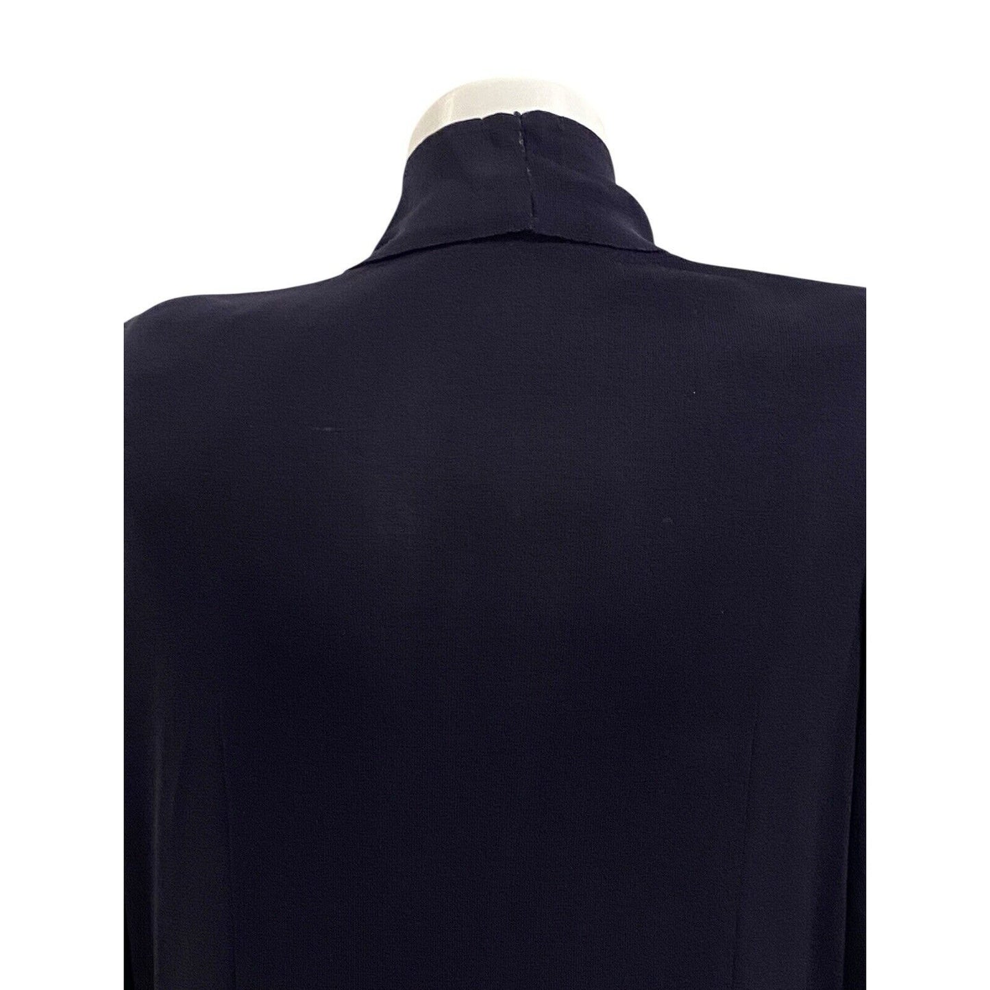 Exclusively Misook Blue Solid Belted Sweater Cardigan Textured Navy Pockets