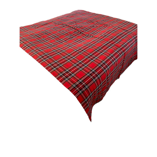 Winter Wonderland Tablecloth Rectangle Christmas Plaid Red 84”x60”