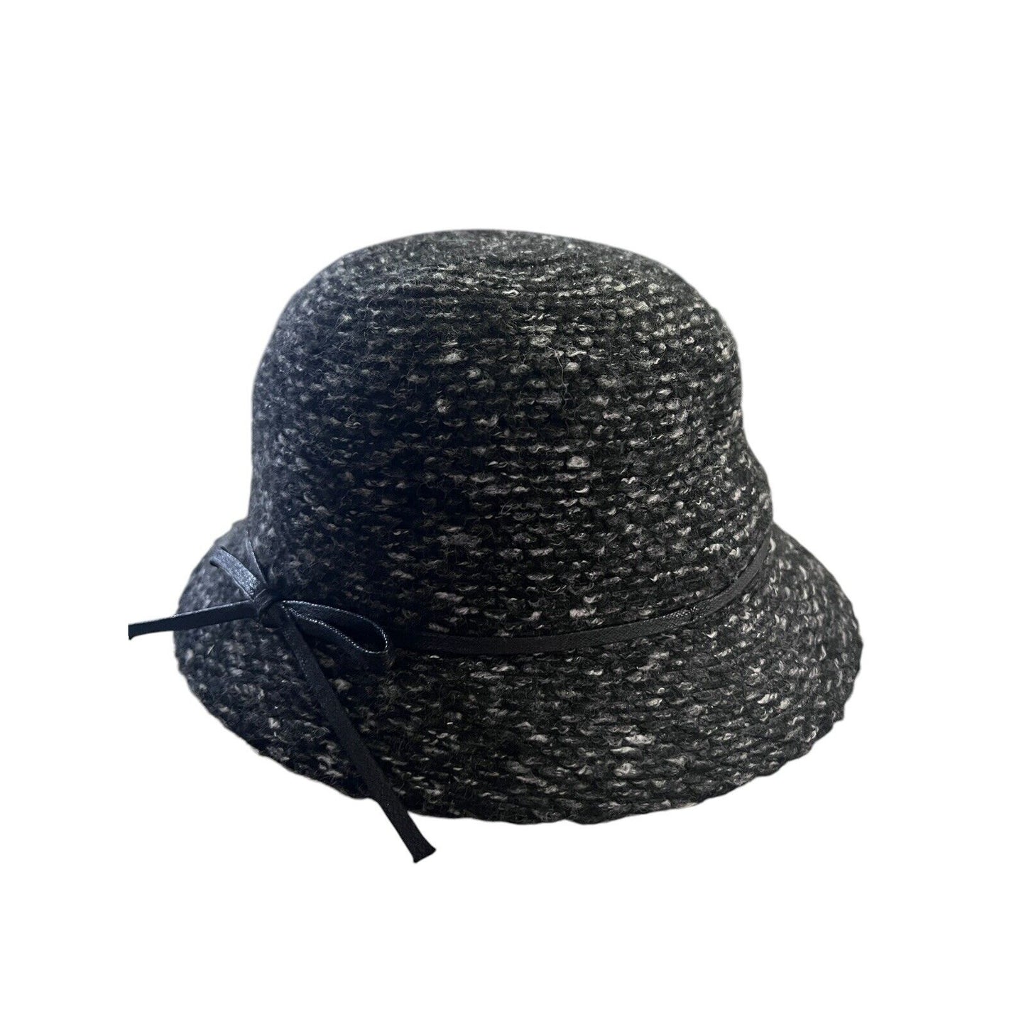 Women's Black Gray Cloche Hat Indigo Soul One Size EUC