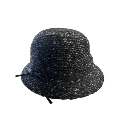 Women's Black Gray Cloche Hat Indigo Soul One Size EUC