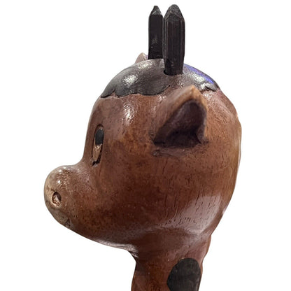 Wooden Baby Giraffe Figurine Cute Hand Made Figure Baby Nursery Decor Safari