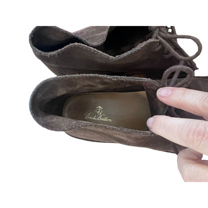 Size 9.5 Brooks Brothers Suede Brown Mens Lace Up Chukka Ankle Comfort Shoes