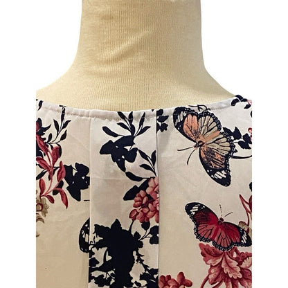 Size Small Laundry By Shelli Segal Sleeveless Floral Blouse Shirt Top