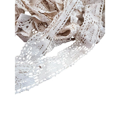 Lace Trim Lot Vintage Up Cycle Sewing Crafts Junk Journals Mixed Stitched Circle