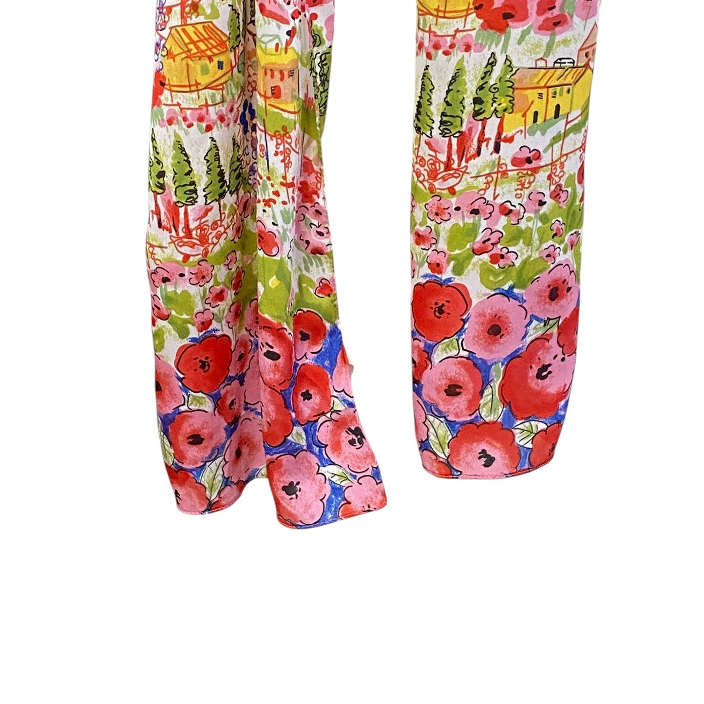 NWT Runway Brand Floral Landscape Oblong Scarf 62”