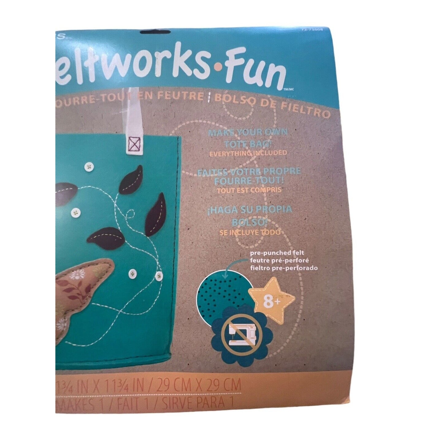 Butterfly Tote Bag Feltworks Fun Embroidery Kit by Dimensions NEW Sealed Kids