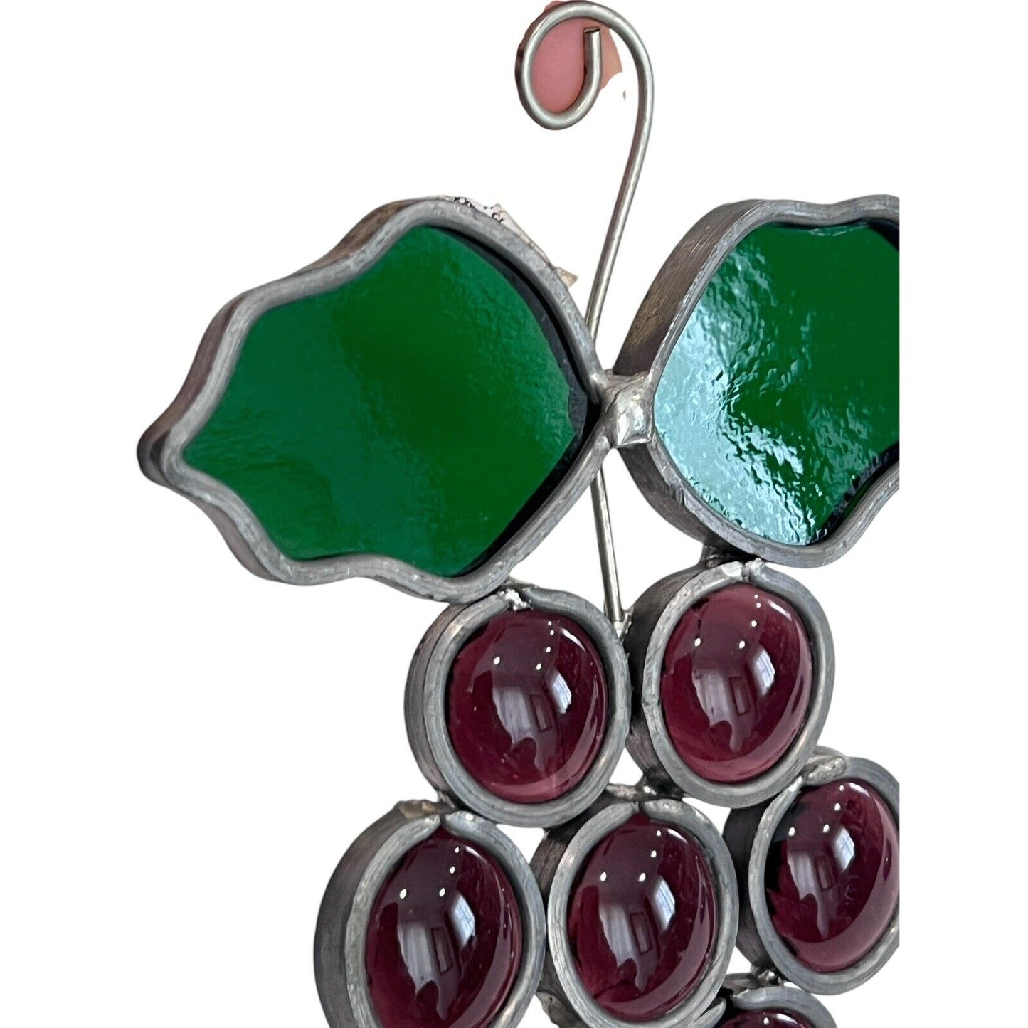 Vintage Lamp Shade And Grapes Stained Glass Sun Catchers 3 Piece Set