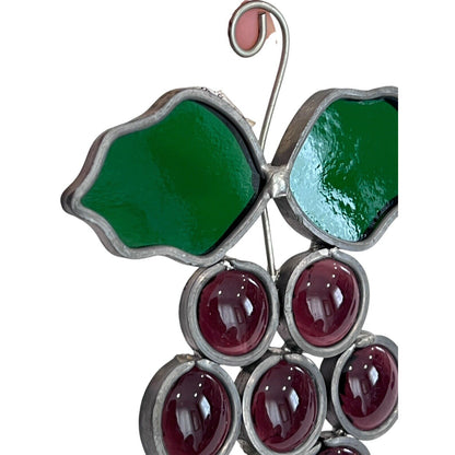 Vintage Lamp Shade And Grapes Stained Glass Sun Catchers 3 Piece Set