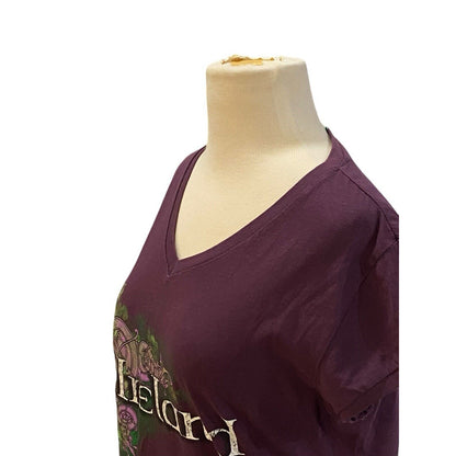 Size Large Traditional Craftware Purple Ireland Graphic T-Shirt Blouse Tee