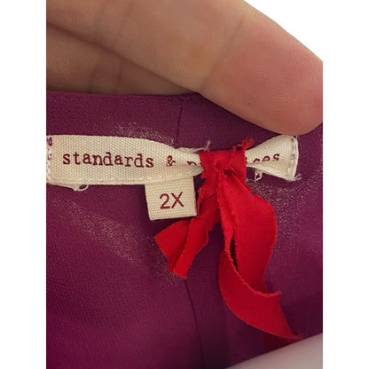 Standards And Practices Dress Surplice Wrap Front Magenta Women Size 2X