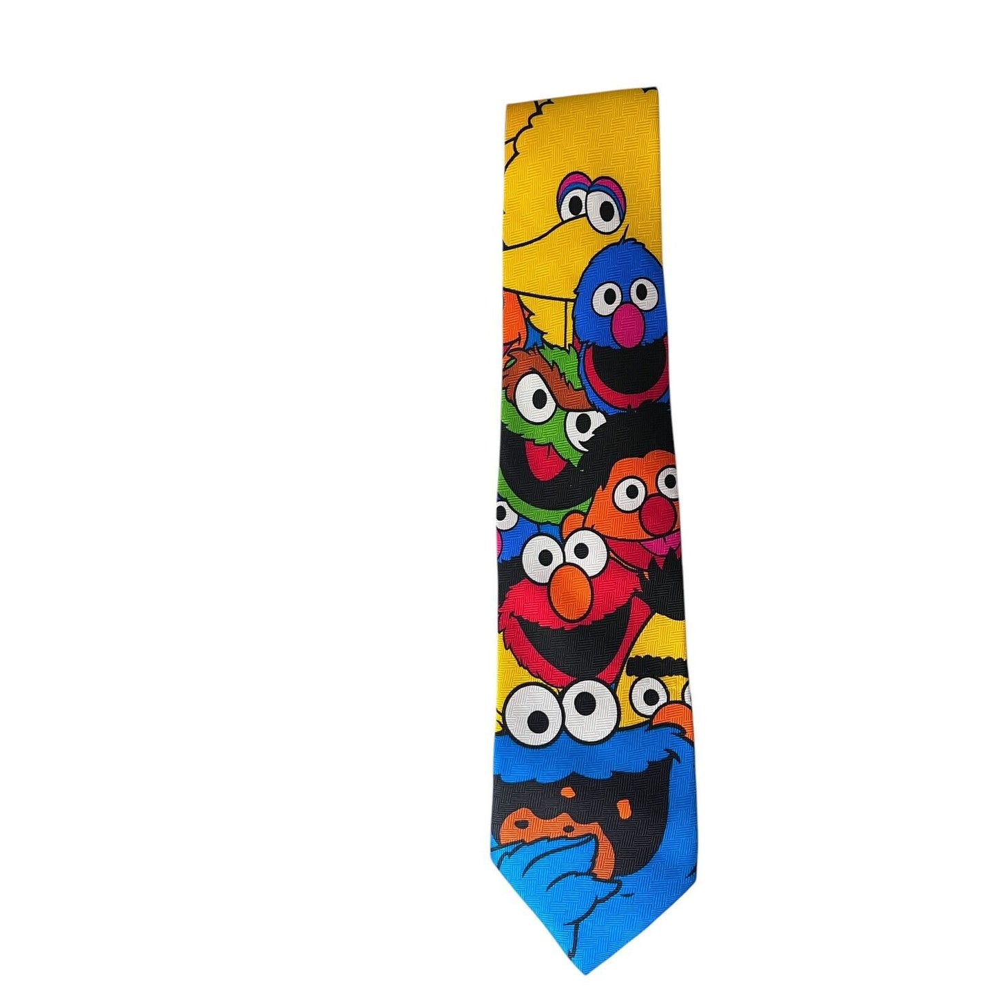 Sesame Street Cookie Monster Silk 58” Neck Tie Multicolor Elmo Burt Ernie Oscar