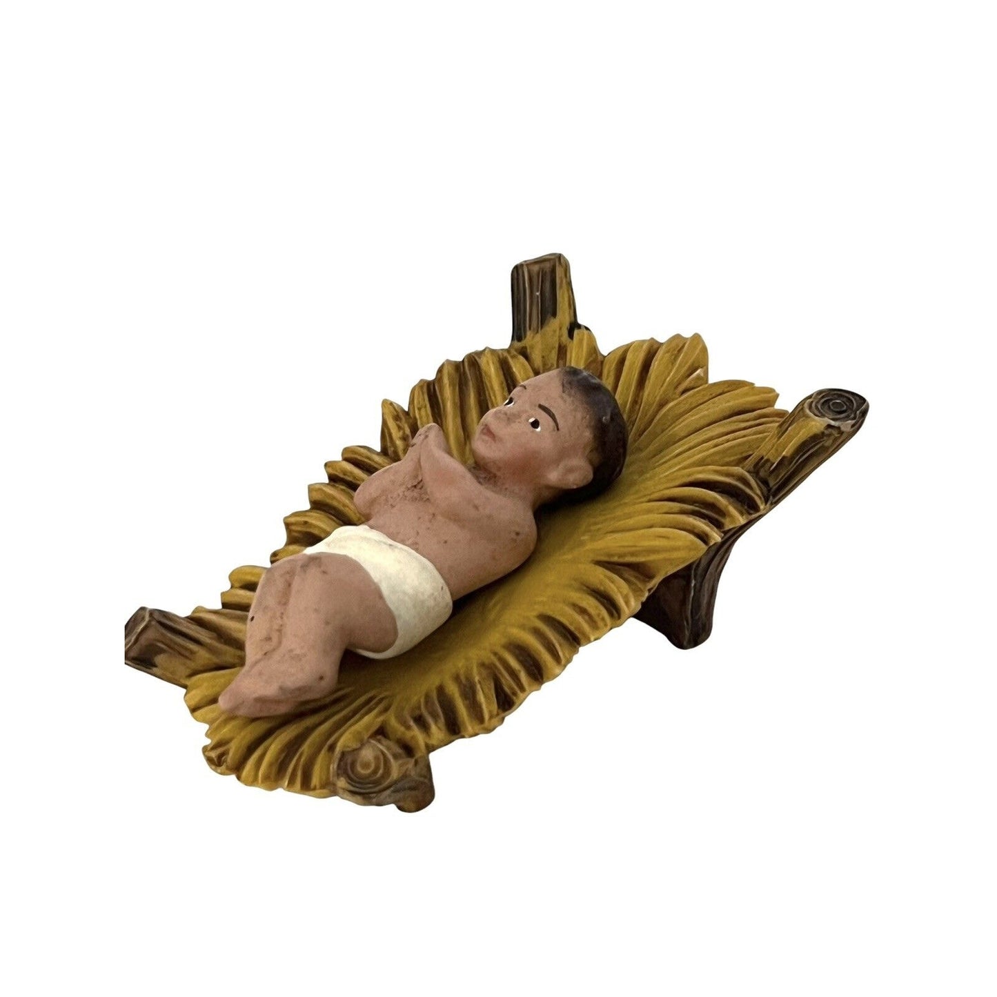 Vintage Molded Plastic Baby Jesus Made in Italy Manger Stamped Italy 100/2C