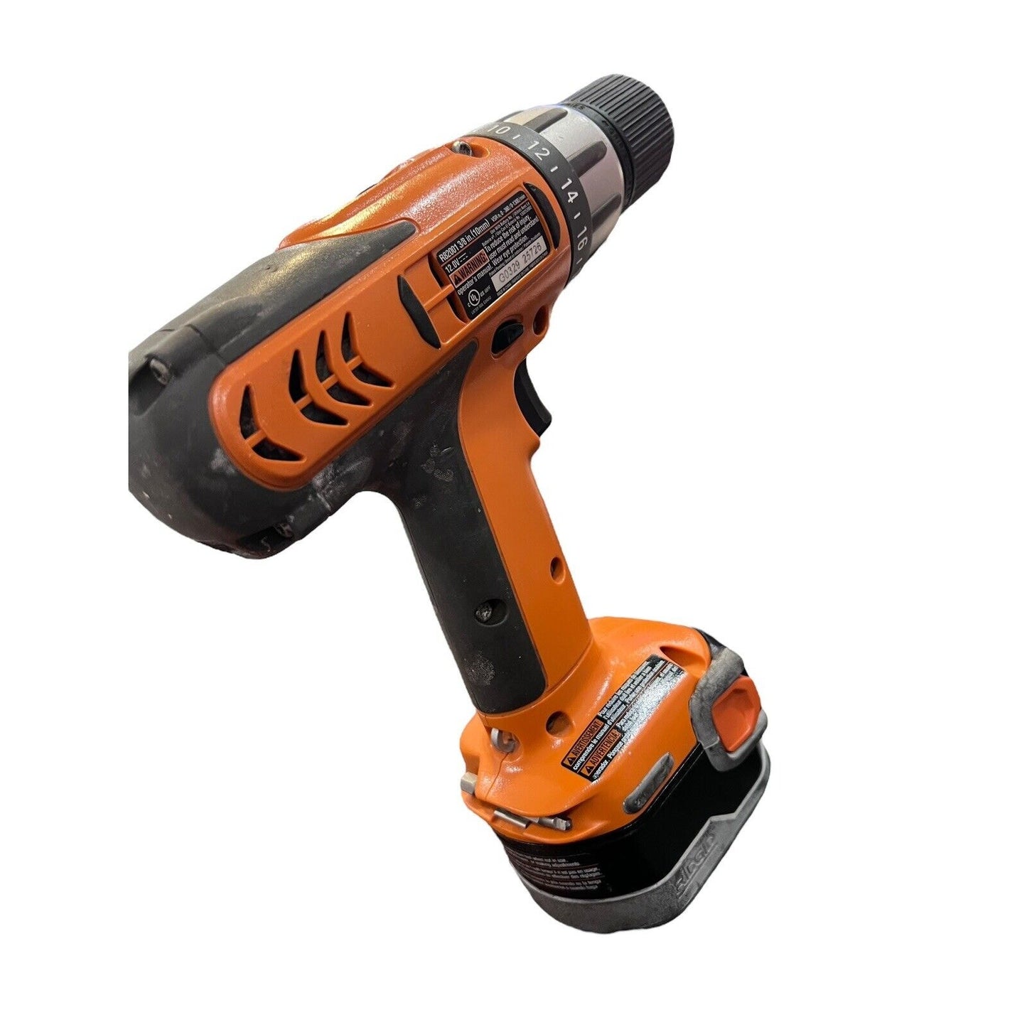 Ridgid 12V 3/8 in Cordless Drill R82001 Case 2 Batteries & Charger Tested More