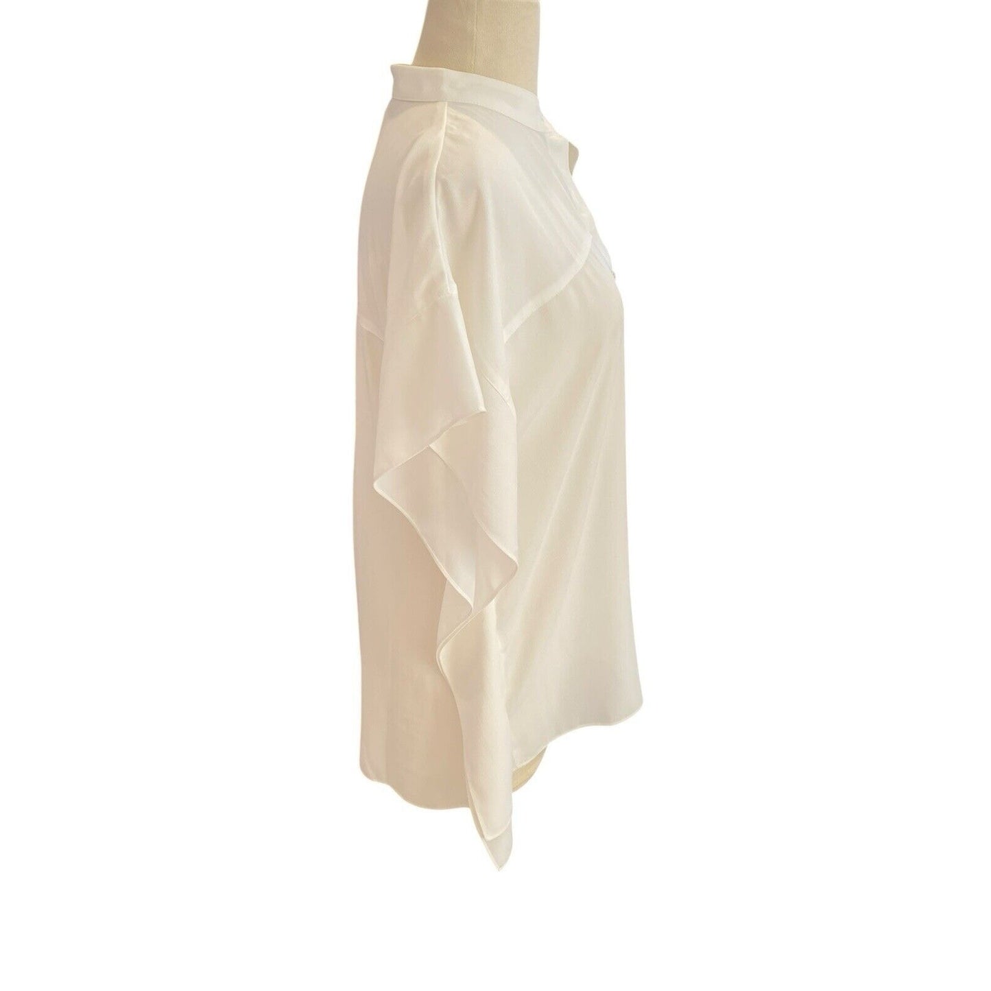 Jade Melody Tam Ivory Short Flutter Sleeve Top NEW XS Cream