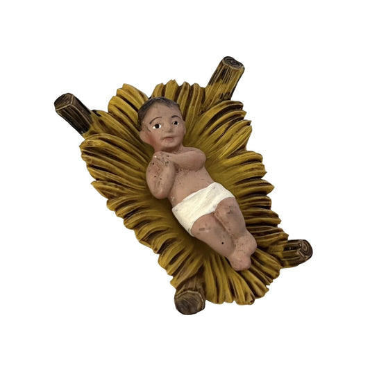 Vintage Molded Plastic Baby Jesus Made in Italy Manger Stamped Italy 100/2C