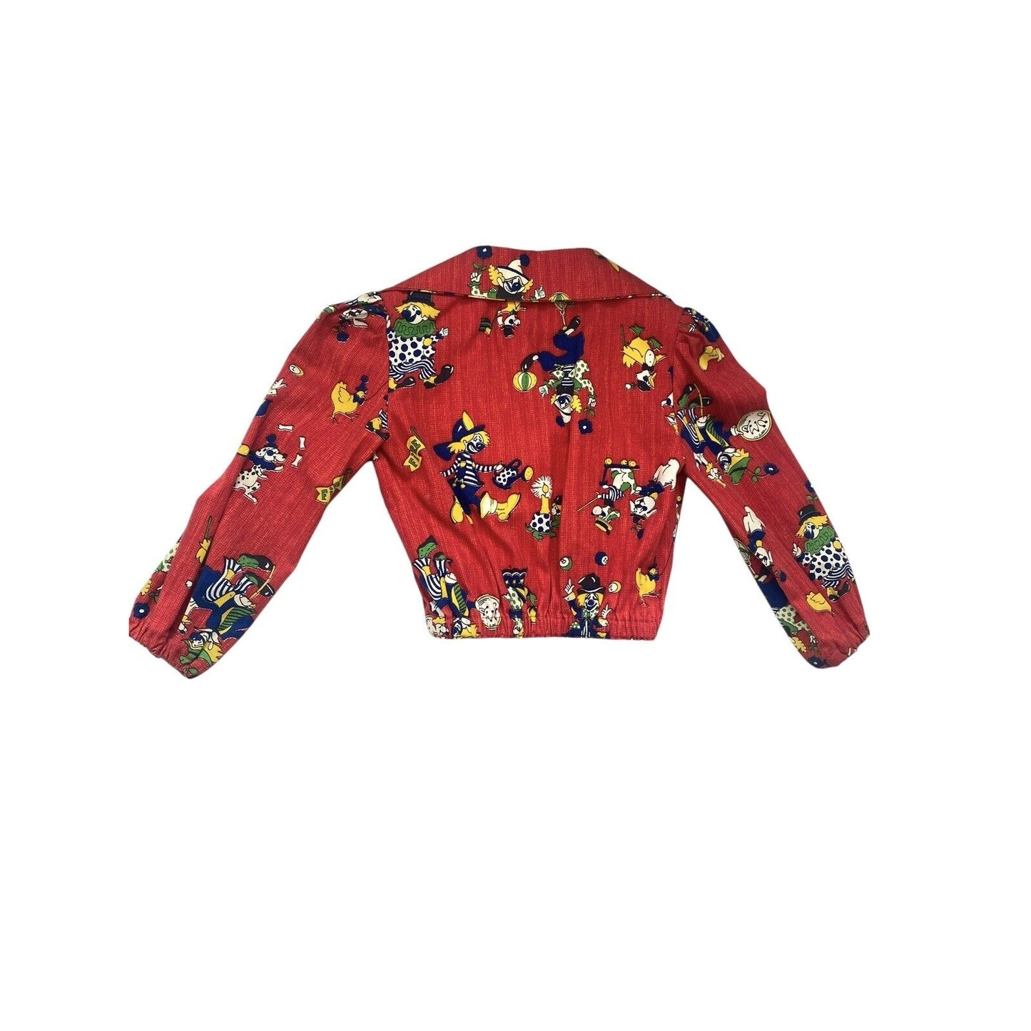 Vintage Children’s Jacket Handmade Red Clown Whimsical 70’s Homemade