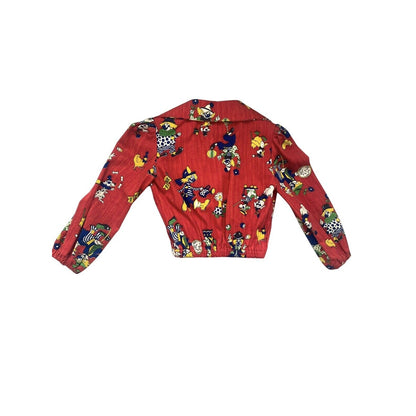 Vintage Children’s Jacket Handmade Red Clown Whimsical 70’s Homemade