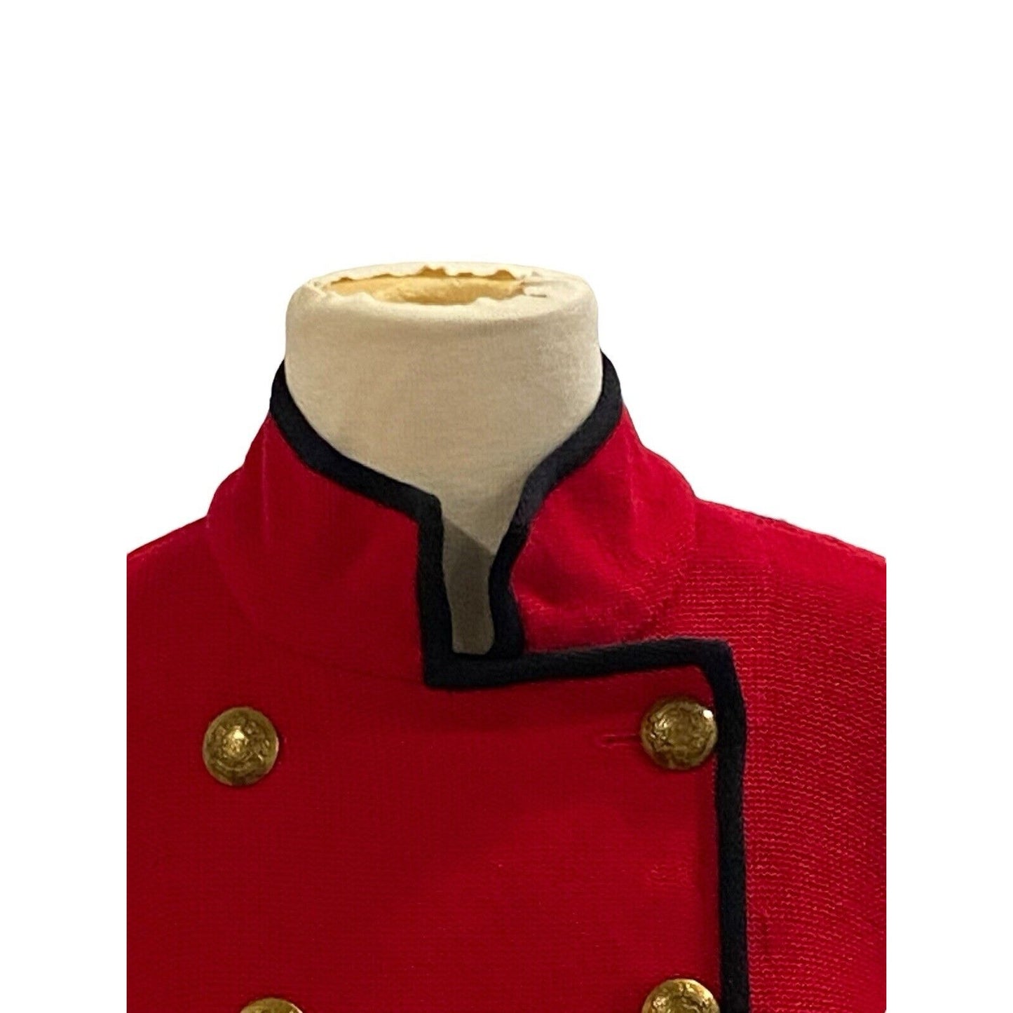 Small Ralph Lauren Military Sweater Women's Red Double Breasted Gold Buttons