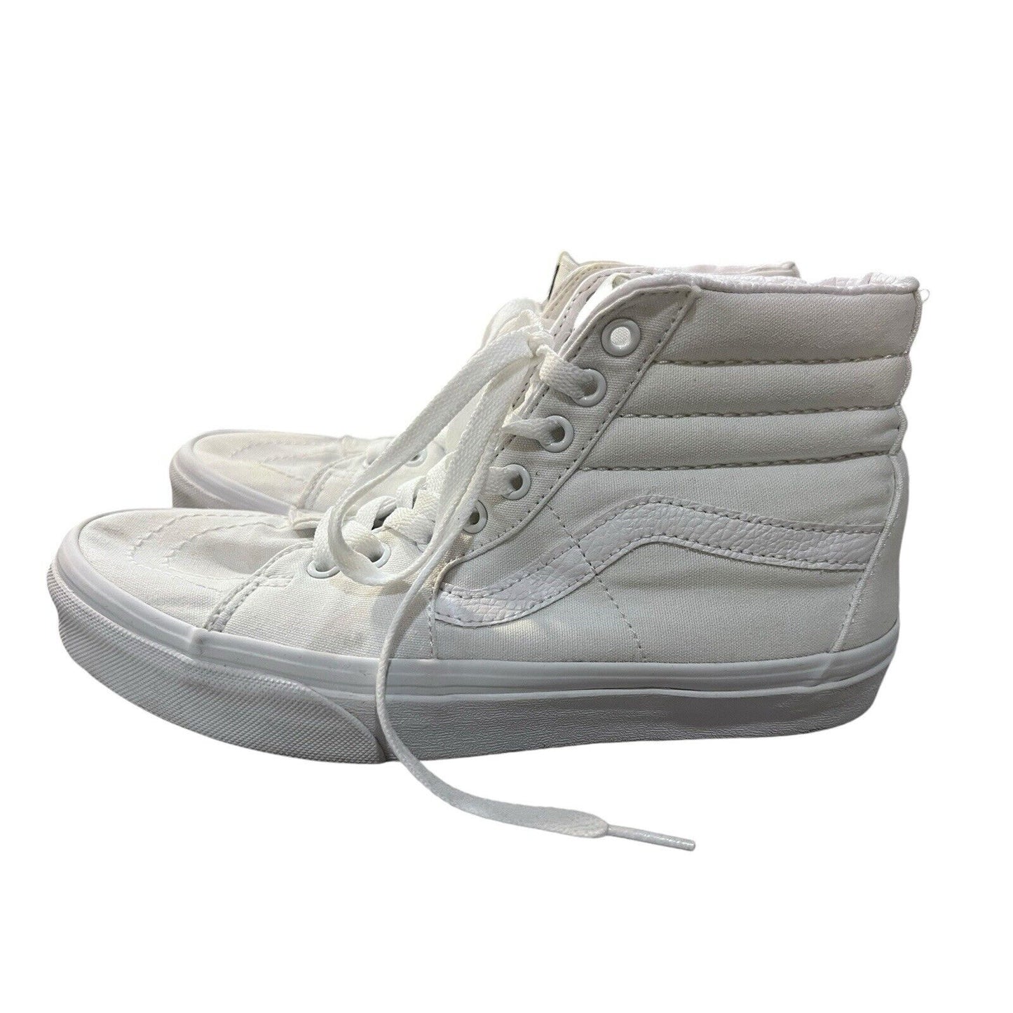 Vans Shoes Womens 8.5 Old Skool High Top Skate Sneakers White Canvas Lace Up