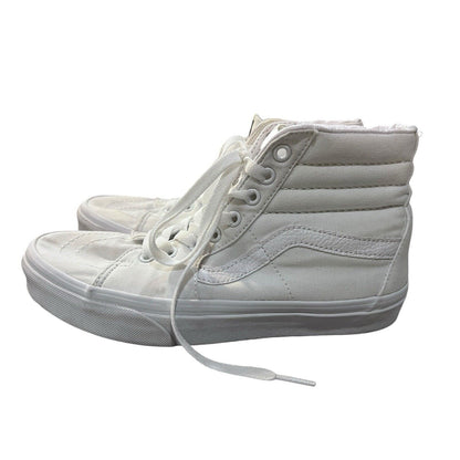 Vans Shoes Womens 8.5 Old Skool High Top Skate Sneakers White Canvas Lace Up