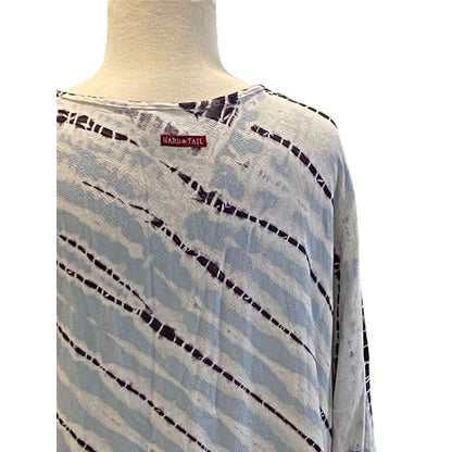 Size Small Hard Tail Forever Boho Tie Dye Tunic Top Blue EUC Horizontal Stripe