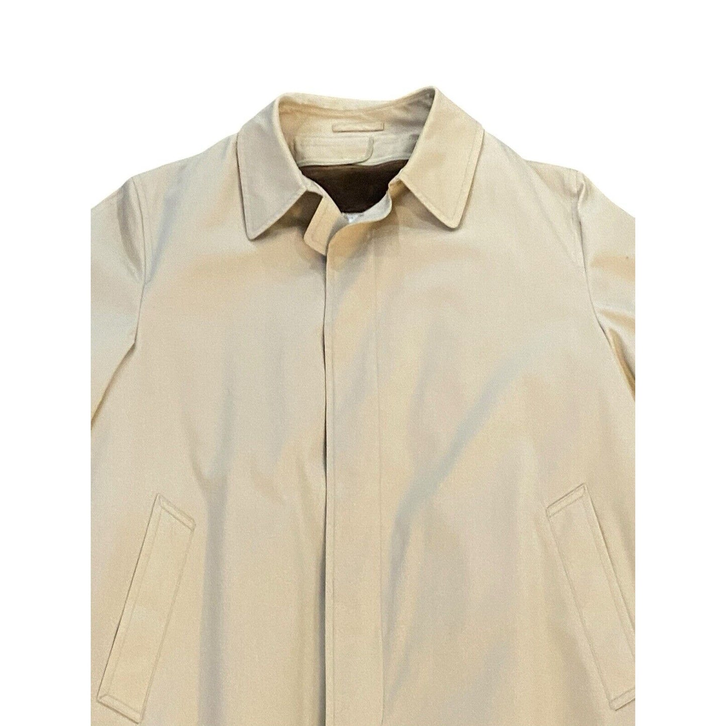 London Fog Mens Main Coats Overcoat 46R 2XL Beige Tan Trench Coat Jacket USA