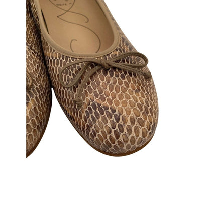 Size 10W Waldlaufer Weite H Wide Women's Brown Tan Reptile Print Flats Comfort Shoes
