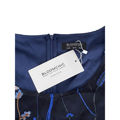 Size 28W Bloomchic Romper Jumpsuit Formal Embroidered Navy Floral NWT