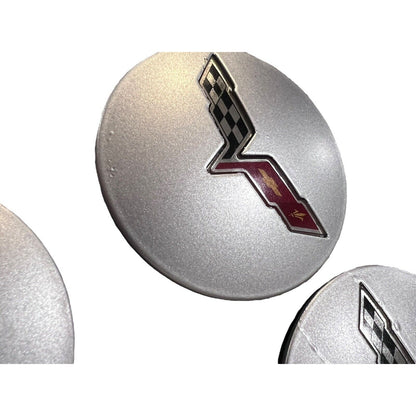 2008-2013 Chevy Corvette Silver Center Caps OEM GM 9595010 Set of 4
