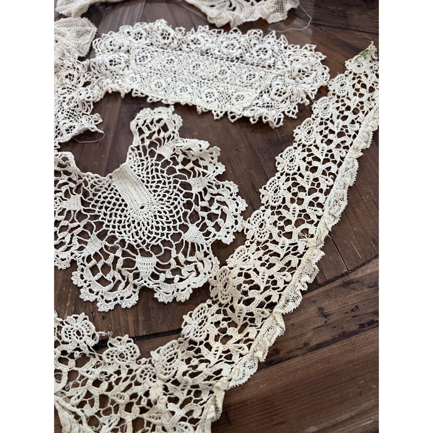 Antique Vintage Lace Collars And ScrapsVictorian Ivory Edwardian Sewing