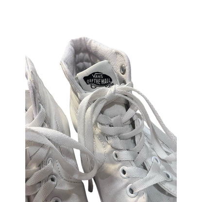 Vans Shoes Womens 8.5 Old Skool High Top Skate Sneakers White Canvas Lace Up