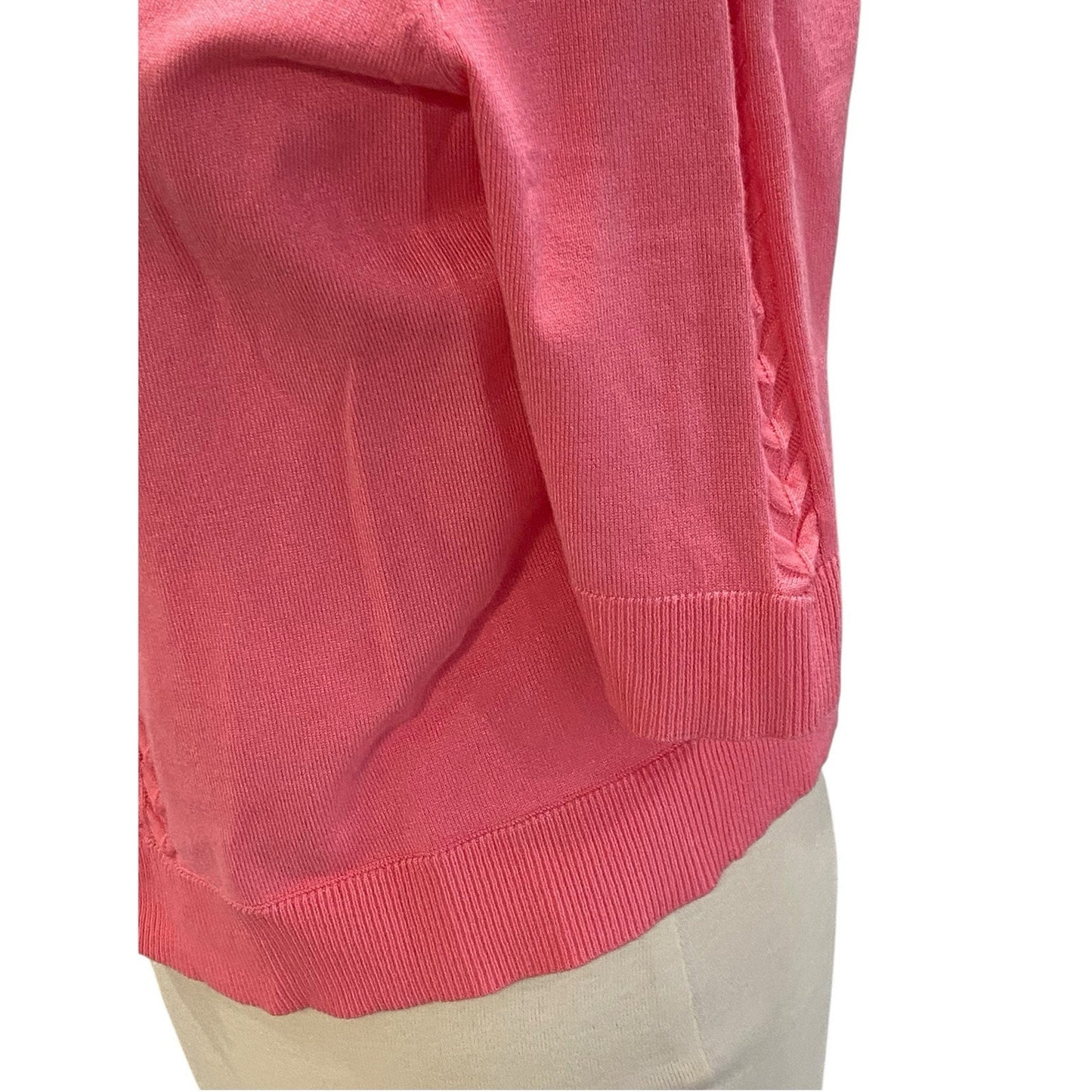 Charter Club Short Sleeve Pink Cardigan Sweater Size Medium Lightweight
