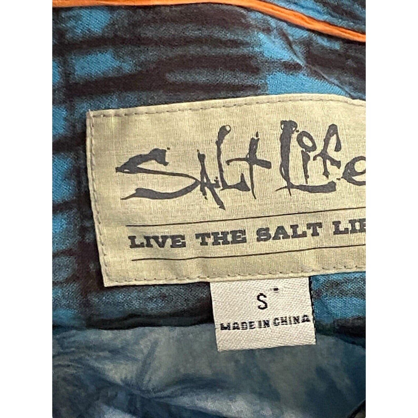 SALT LIFE Live Salty Short Sleeve Hawaiian Shirt Fishing Outdoor Boating Size Sm