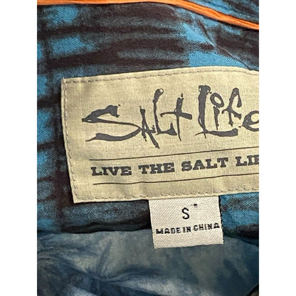 SALT LIFE Live Salty Short Sleeve Hawaiian Shirt Fishing Outdoor Boating Size Sm