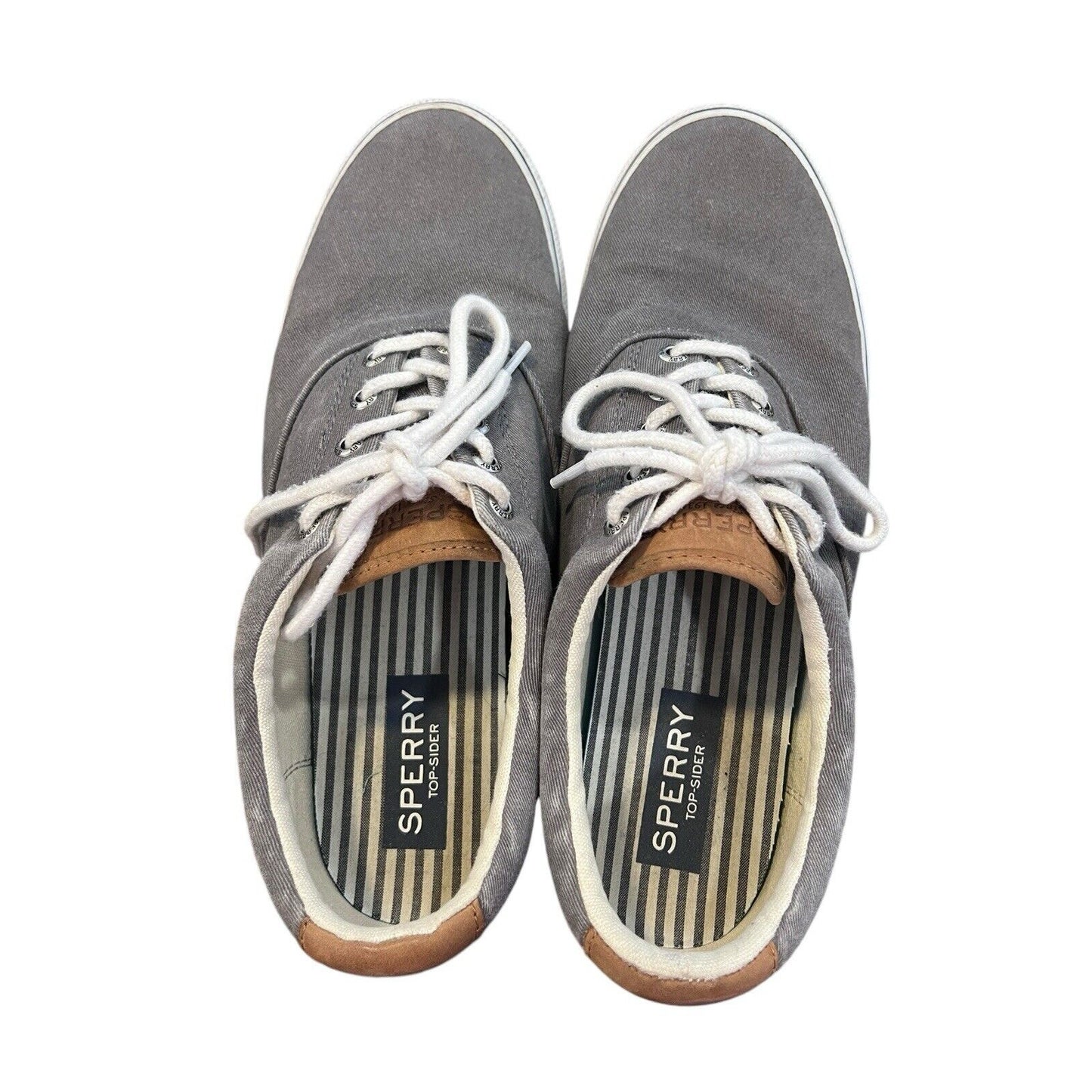 Size 11.5 Sperry Top Sider Mens Striper Ii Gray Fashion Sneaker L17-61790