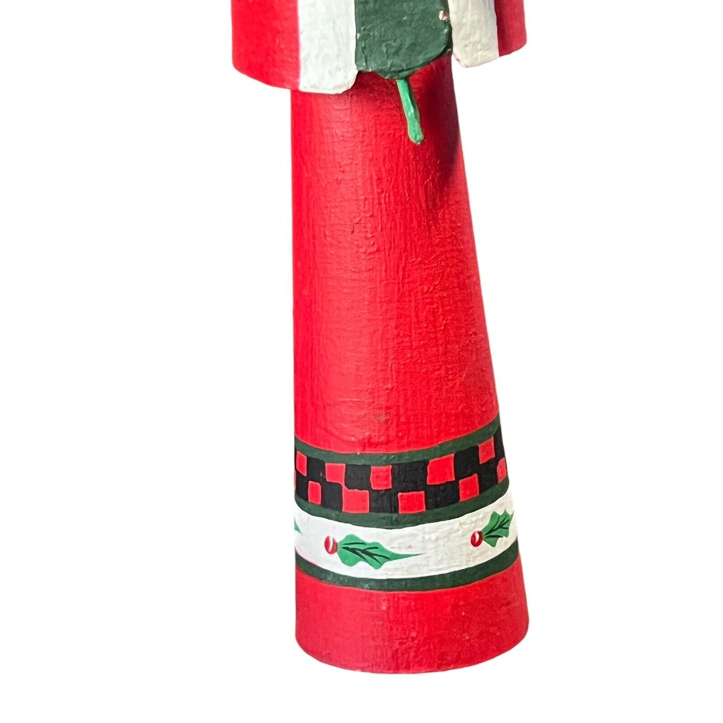 Metal Santa Claus Christmas Ornament Bell Holding Tree Holiday Craft Painted