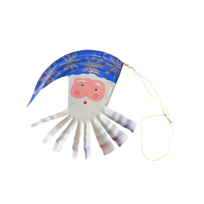 Signed Santa Claus Christmas Ornament Holiday Craft Hand Painted Up Cycled Can