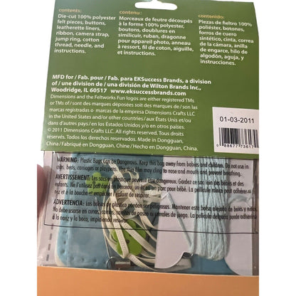 Dimensions Feltwork Fun Phone Case Cover Felt Embroidery Kit Kid Craft Blue Flow