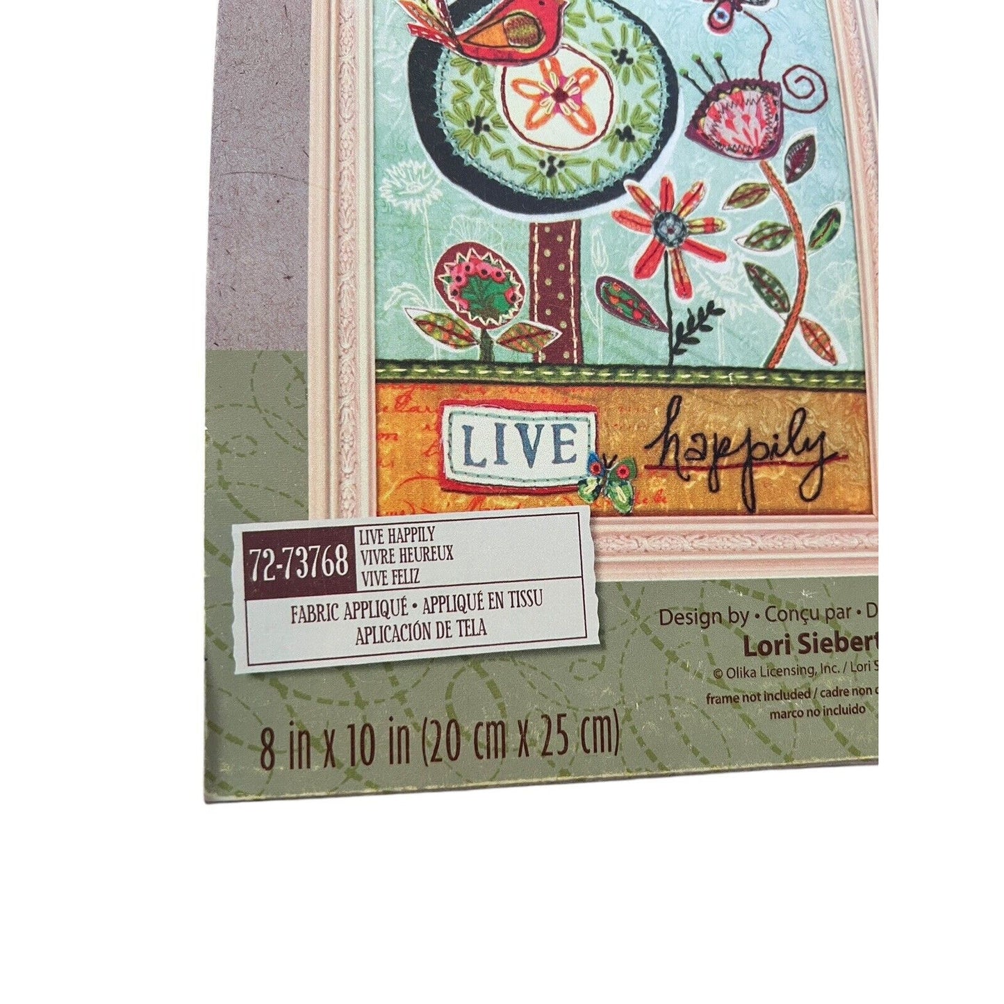 Dimensions Whimsy Applique Embroidery Kit Live Happily Bird Lori Siebert New